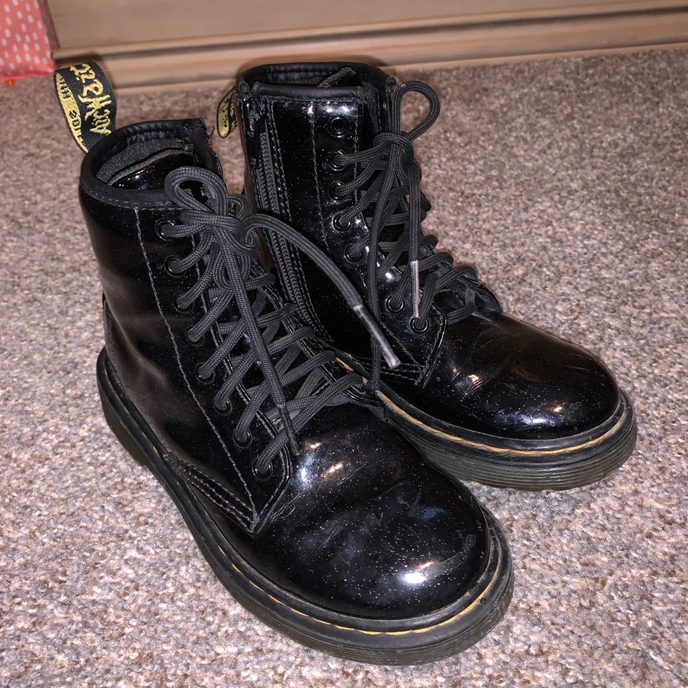 Dr. Marten Youth 1460 Glitter Leather Lace Up Boots 13